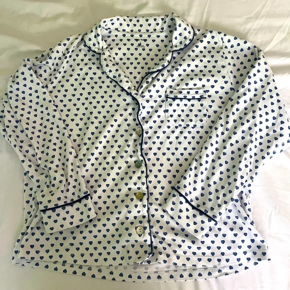 roller rabbit blue hearts polo pj shirt - Picture 1 of 4